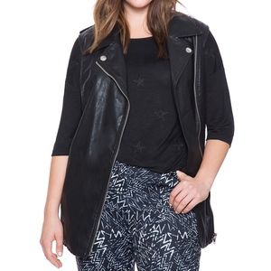 Eloquii Studio Sleeveless Faux Leather Moto Jacket